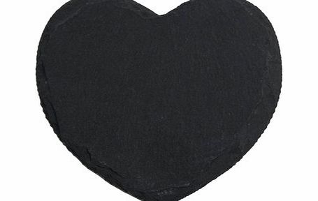 Bhs Naturals slate set of 4 heart shaped coasters,