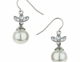 Bhs Navette and Pearl Earrings, crystal 12178810240