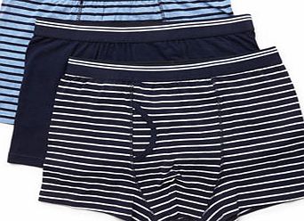 Bhs Navy 3 Pack Stripe Trunks, Blue BR60T03DNVY