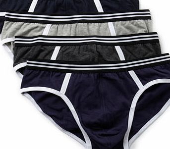 Bhs Navy 4 Pack Sports Stripe Slips, Blue BR60S06DNVY
