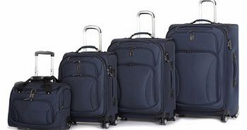 Navy 8 wheel premium suitcase range, navy