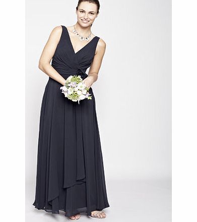 Bhs Navy Amber Long Bridesmaid Dress, navy 19000590249