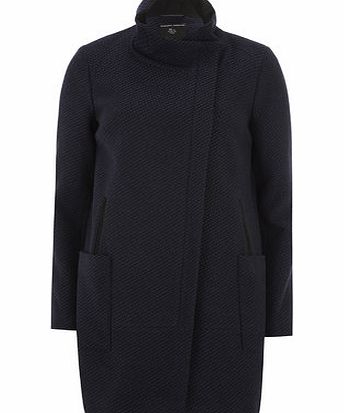 Bhs Navy and Black Duster Coat, blue 19127241483