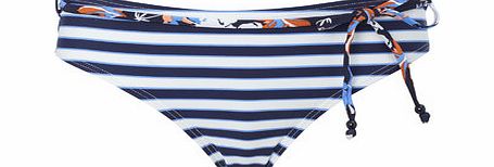 Bhs Navy And White Beach Stripe Bikini Bottom, navy