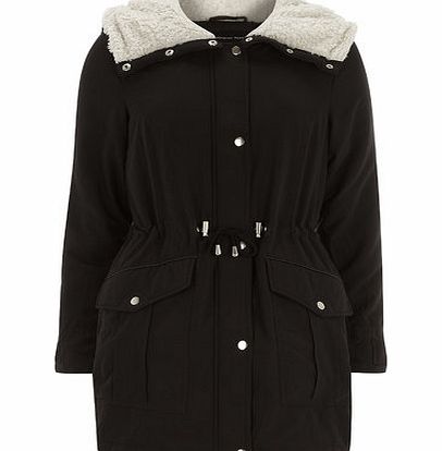 Bhs Navy and White Shawl Parka, blue 19126631483