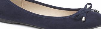 Bhs Navy Ballerina Pumps in Microsuede, navy