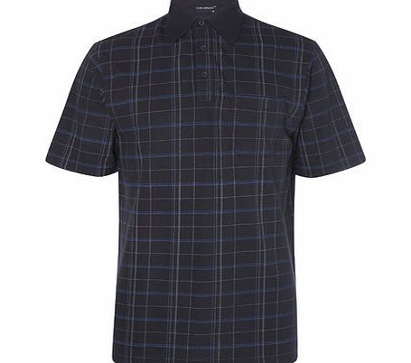 Bhs Navy Check Polo Shirt, Blue BR52T50GNVY