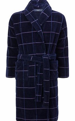 Bhs Navy Check Velour Gown, Navy BR62G17DNVY