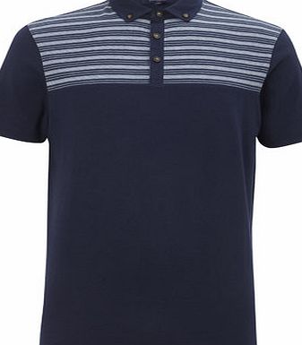 Bhs Navy Chest Panel Polo Shirt, NAVY BR52M04GNVY