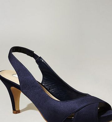 Bhs Navy Cross Over Sling Bridesmaid Shoe, navy