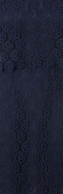Bhs Navy Double Layer Lace Dress, navy 8617230249
