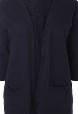 Bhs Navy Edge to Edge Slub Cardigan, navy 588130249