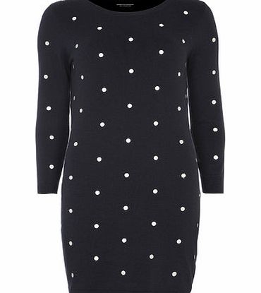 Bhs Navy Embroidered Spot Tunic, blue 19130361483