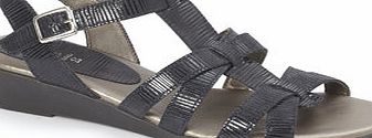 Bhs Navy Feature Fabric Demi Sandals, navy 2846200249