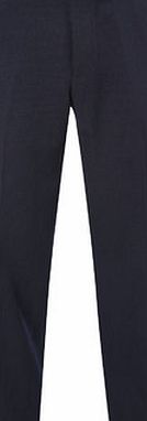 Bhs Navy Fine Stripe Regular Fit Trousers, Blue
