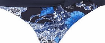 Bhs Navy Floral Print Bikini Bottom, navy multi