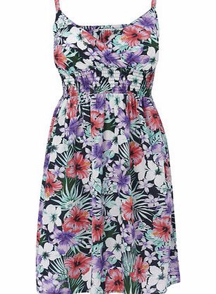 Bhs Navy Floral Print Kitty Dress, navy multi