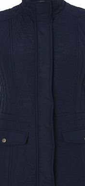 Bhs Navy Floral Quilted Gilet, navy 18990180249