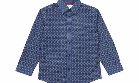 Bhs Navy Geo Print Shirt, navy 1617980249