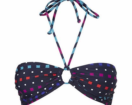 Navy Great Value Multi Square Print Bandeau