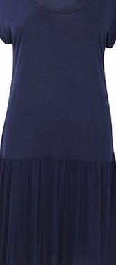 Bhs Navy Great Value Plain Drop Waist Dress, navy