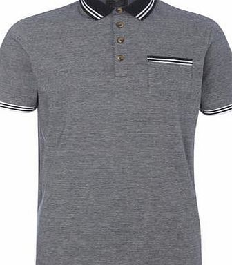 Bhs Navy Hairline Stripe Polo Shirt, Blue BR52S15GNVY