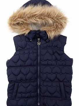 Bhs Navy Heart Quilted Gilet, navy 9257770249