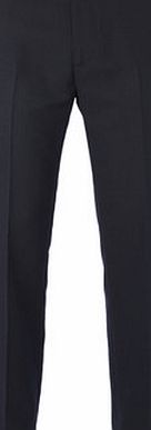 Bhs Navy Herringbone Tailored Fit Flat Front