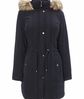 Bhs Navy Hooded Parka, Navy 18990051897