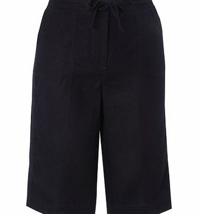 Bhs Navy Linen Blend Shorts, navy 2207750249