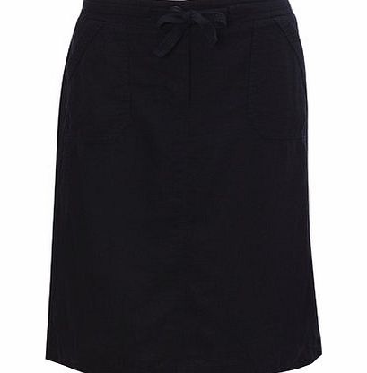Bhs Navy Linen Blend Skirt, navy 2207760249