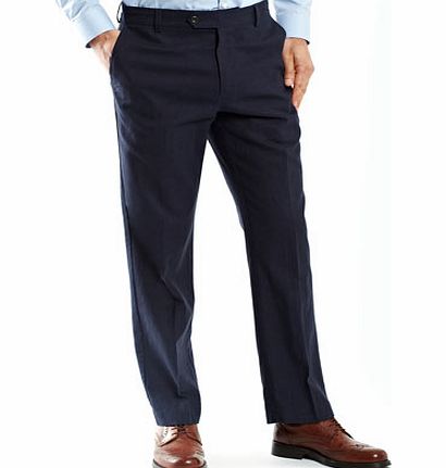 Bhs Navy Linen Blend Trousers, Navy BR65L01CNVY