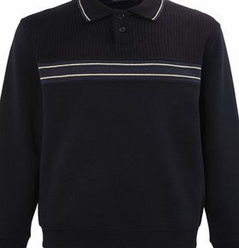 Bhs Navy Long Sleeve Collared Jumper, NAVY BR54M05FNVY