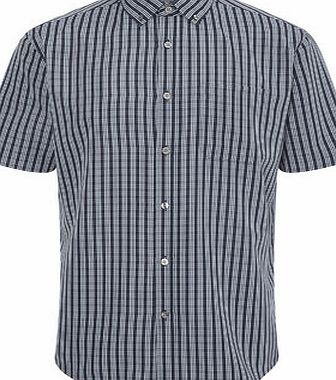 Bhs Navy Mini Checked Soft Touch Shirt, Navy