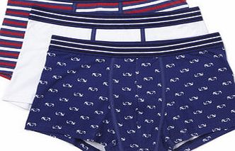 Bhs Navy Mix 3 Pack Nautical Design Hipsters, Red