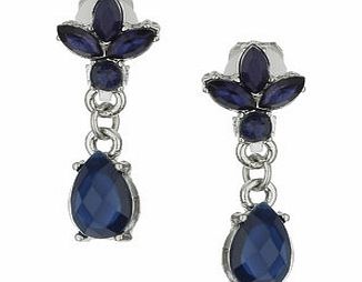 Bhs Navy Mixed Stone Clip On Earrings, navy