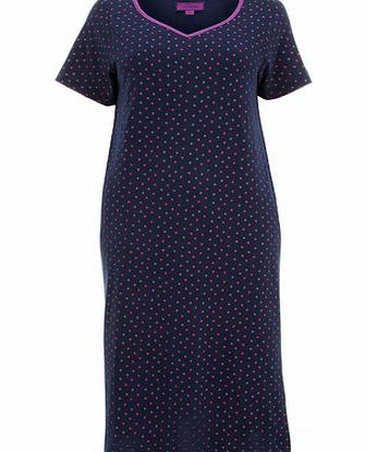Bhs Navy Multi Spot Print Nightdress, navy 12613260249