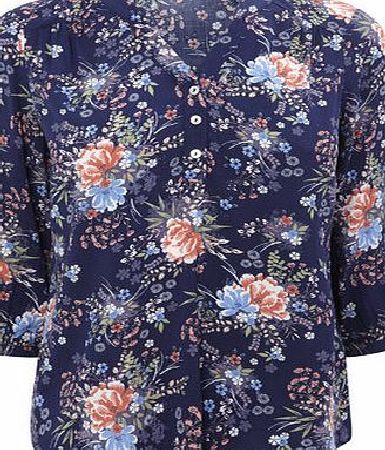 Bhs Navy Petite Floral Print Blouse, navy 483730249