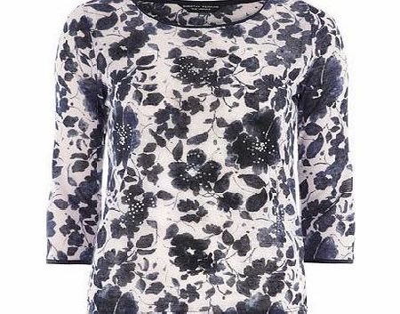 Bhs Navy/Pink Floral Bling Top, nude 19128843150