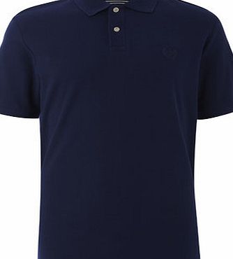 Bhs Navy Plain Cotton Pique Polo Shirt, Blue