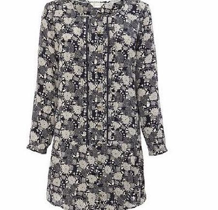 Bhs Navy Print Button Tunic, navy print 3391771555
