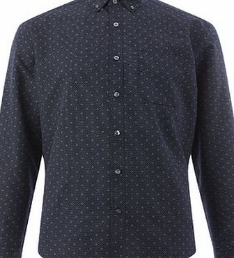 Bhs Navy Printed Soft Touch Shirt, Navy BR51P23FNVY