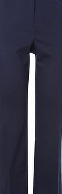 Bhs Navy Sateen Finish Cotton Trousers, navy