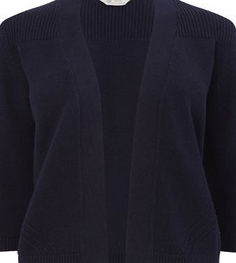Bhs Navy Short Cotton Edge to Edge Cardigan, navy