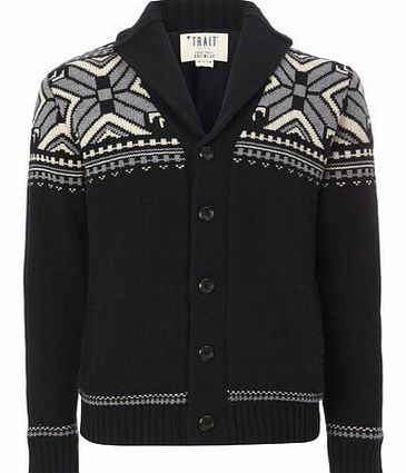 Navy Snowflake Cardigan, Blue BR53H09FNVY