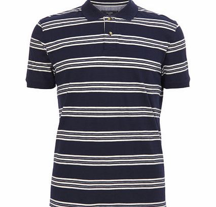 Bhs Navy Stripe Jersey Polo Shirt, Blue BR52J12FNVY
