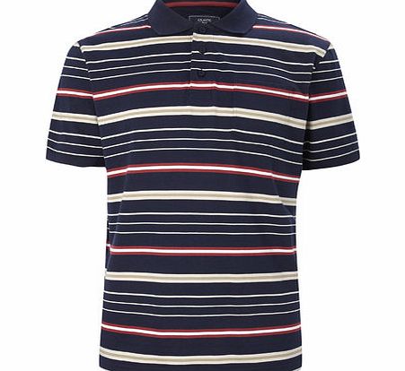 Navy Stripe Jersey Polo Shirt, Navy BR52J13FNVY