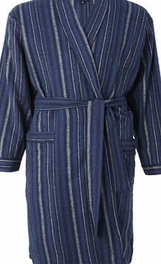 Bhs Navy Stripe Lightweight Cotton Dressing Gown,