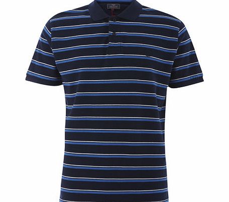 Bhs Navy Striped Pique Polo Shirt, NAVY BR52P40GNVY
