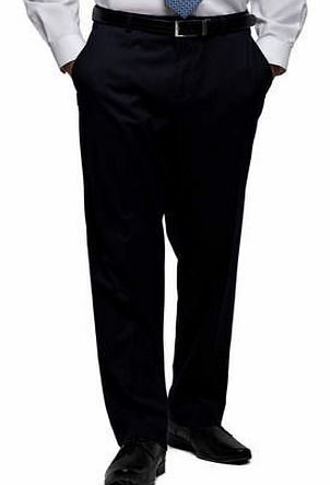 Bhs Navy Subtle Pinstripe Regular Fit Suit Trousers,